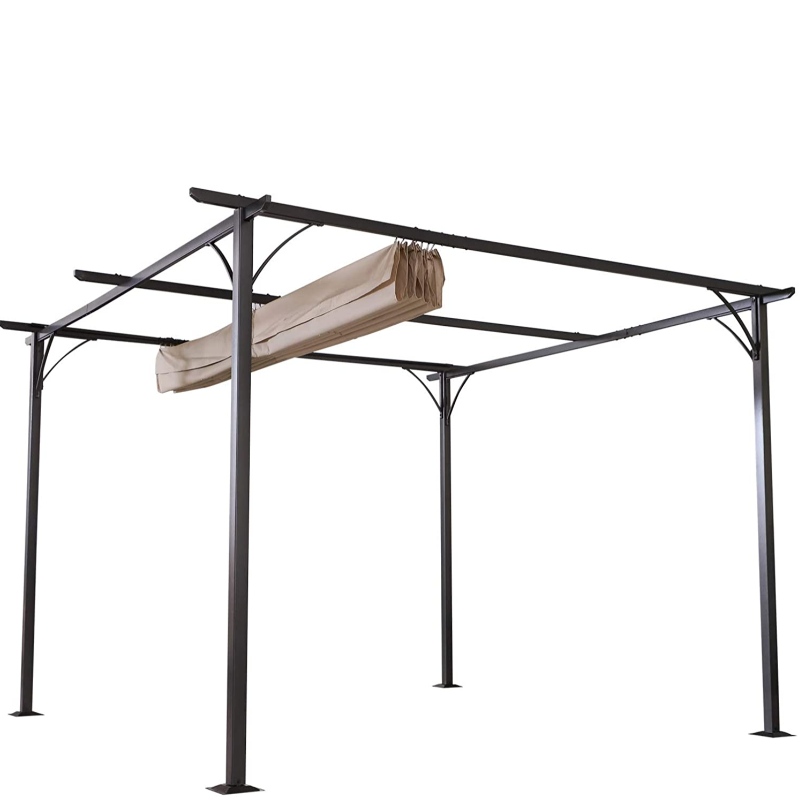 Una terraza elástica con techo.