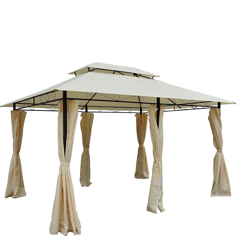 Techo doble al aire libre con dosel ventilado de techo suave y cortinas extraíbles