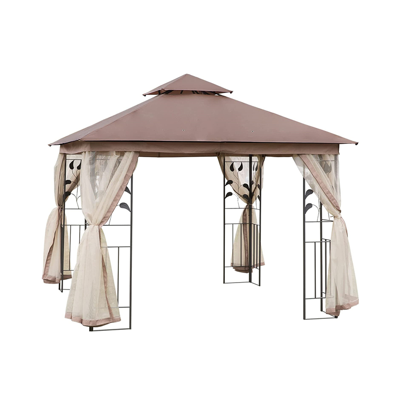 10 \\\\ \'x 10 \\\\\' Cosopol de jardín de cenador de patio al aire libre con cortinas de malla extraíbles