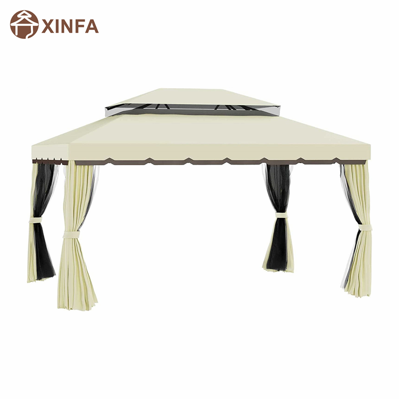 10 \\\\ \'x 13 \\\\\' Gazebo Gazebo Techo doble Gazebo Gazebo Gazebo Congente con red&cortinas, amarillo claro