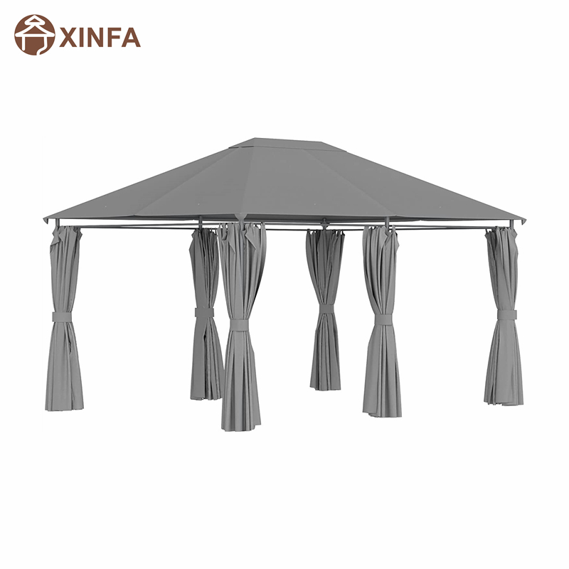 10 \\\\ \'x 13 \\\\\' Al aire libre Gazebo Gazebo Canopy Shelter con 6 paredes laterales extraíbles, gris