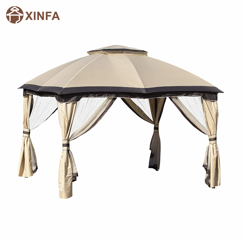 12 \\\\ \'x 10 \\\\\' 2niveles de glorieta al aire libre para patio con paredes laterales de malla con cremallera